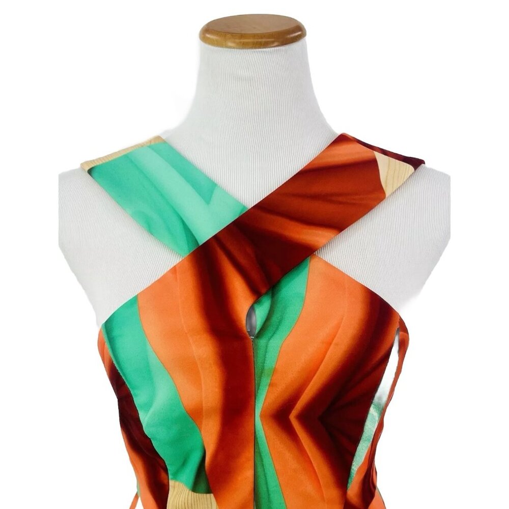 NWT AQ/AQ Multicolored Crisscross Strap Fit & Flare Mini Dress 4 | Avant-Garde - Picture 3 of 16